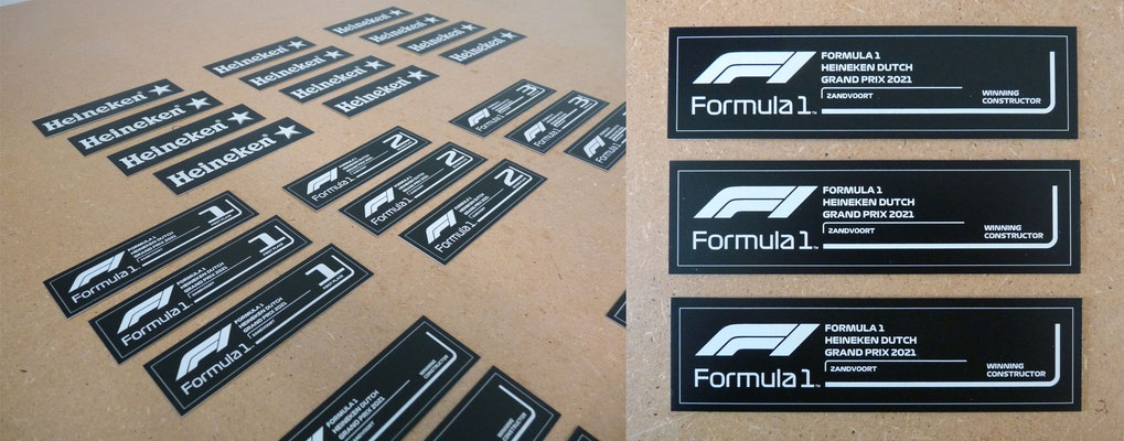 Als F1-fan een grote eer om de plaatjes voor de bokalen te mogen graveren; Zandvoort 2021