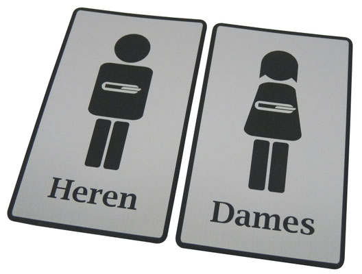 Unieke wc plaatjes met logo.