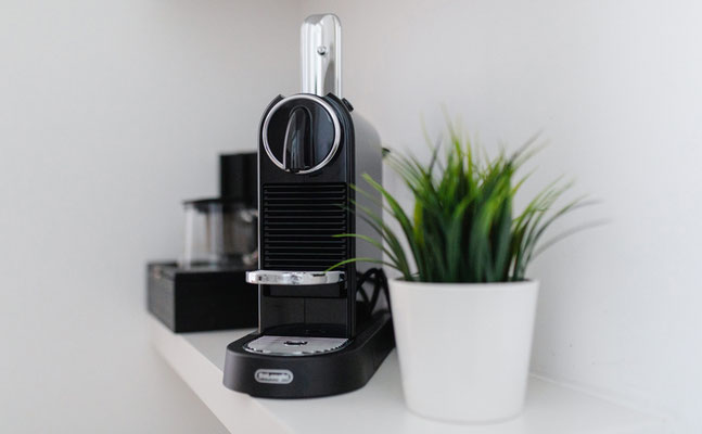 Detailaufnahme Kaffemaschine Studio 4 © Strandloft VIER Norderney - Ferienwohnungen auf Norderney