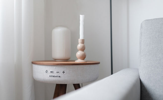 Detailaufnahme Musikanlage Studio 3 © Strandloft VIER Norderney - Ferienwohnungen auf Norderney