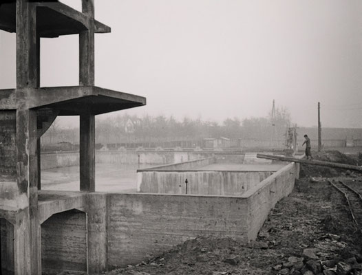 Das Freibad im Rohbau Winter 1936 (Bestand Otto Weihl)