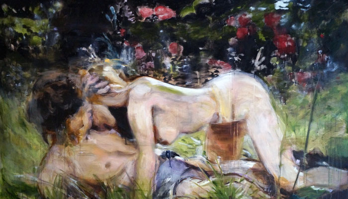 Satin, 100 x 175 cm, oil on canvas, 2017
