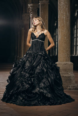 schwarzes Brautkleid, ausgefallene brautmode