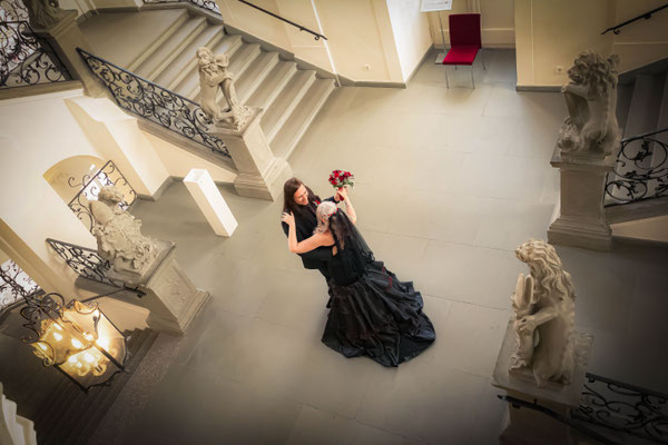 hochzeit in schwarz
