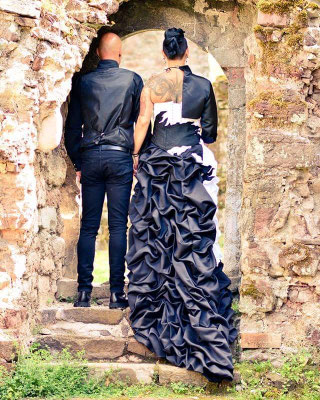 extravagant heiraten, rockabilly brautmode