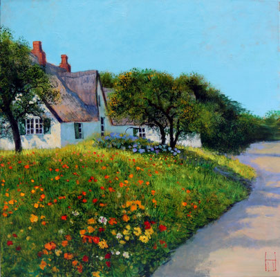 Friesenhaus auf Sylt, 80 x 80 cm
