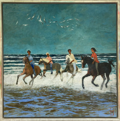 Kleine Reiter, 100x100 cm
