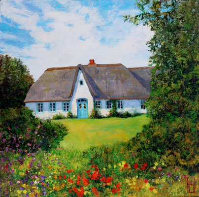 Friesenhaus in Keitum, 80x80 cm