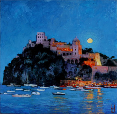 Vollmond über Ischia, 40x40 cm