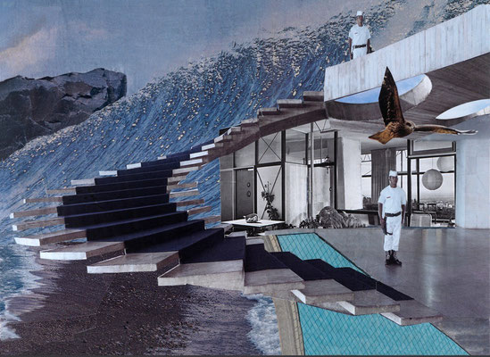 Space for Structure - Pool #1 - Fotografie Fine Art Print von Handcut Paper Collage (60cm x 43,5cm) © Edel Seebauer