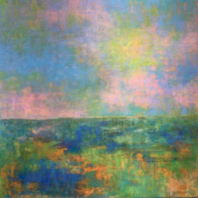 Landschaft, Acryl auf Leinen, 40 x 40 cm