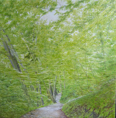 Beatushöhlen nach Interlaken / Öl / 90x90 cm /2024 /----CHF 3'600----
