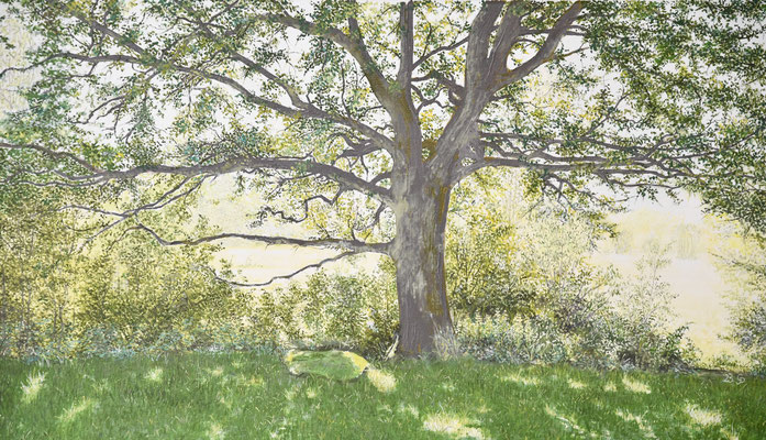 /Lebens)baum im Sommer / Öl / 35x62 cm / 2023 /