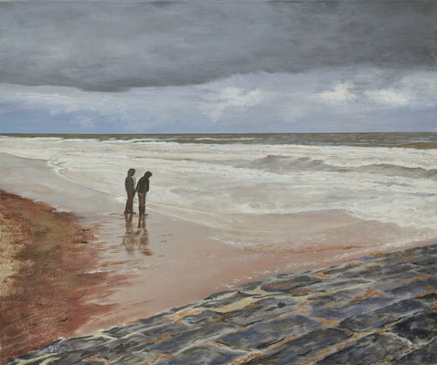 Glück in Doppelpack, Meersicht Belgien / Acryl / 50x60 cm / 2007 / Eingerahmt / ----CHF 1'800----
