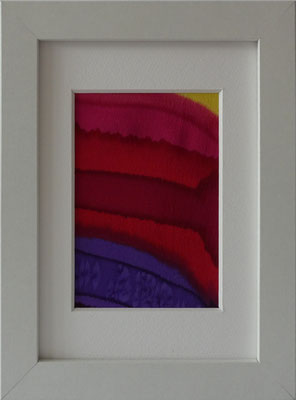 b0192 Streifen 5<br>Seide Crêpe de Chine | Rahmen Holz weiss | 13 x 18 cm | Unikat | 2023