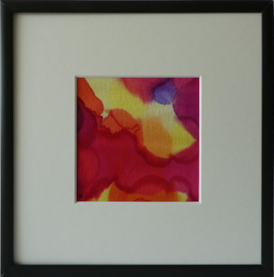 b0156 Punktgewirr 3<br>Seide Crêpe Satin | * Rahmen Aluminium schwarz | 20 x 20 cm | Unikat | 2023