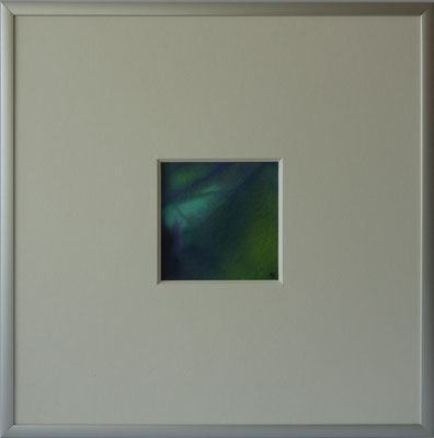 b0139 Licht am Horizont 3<br>Seide Pongé | * Rahmen Aluminium silber | 30 x 30 cm | Unikat | 2015