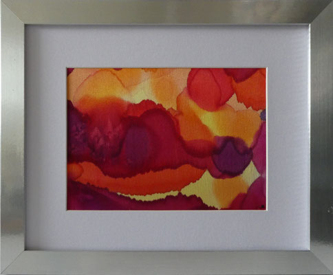 b0194 Punktgewirr 5<br>Seide Crêpe Satin | Rahmen Holz silber | 25 x 20 cm | Unikat | 2023