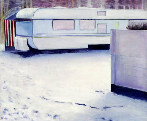 Camperwinter, 2009, Öl auf Leinwand, 50 x 60 cm
