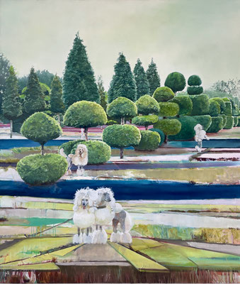 Pom-Pom-Land, 2024, Öl auf Leinwand, 140 x 120 cm