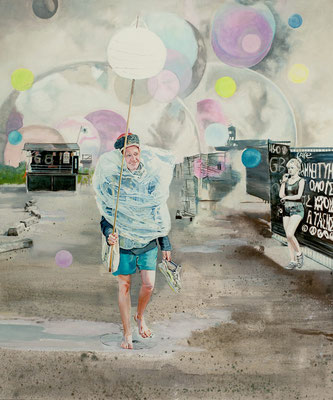 Blow up, 2016, Öl auf Leinwand,  120 x 100 cm, Sold