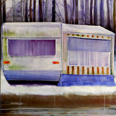 Zusammenstehen, 2009, Öl auf Leinwand, 75 x 75 cm, Sold