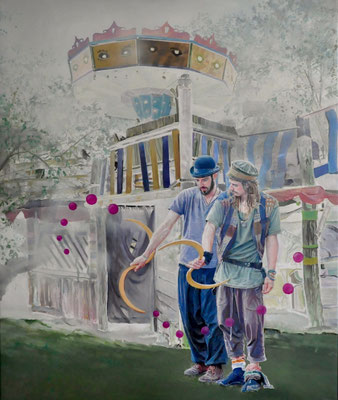 Schnitter, 2019, Öl auf Leinwand, 120 x 100 cm