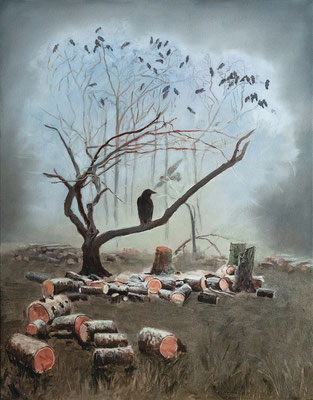 Wächter, 2021, 70 x 55 cm, Oil on canvas
