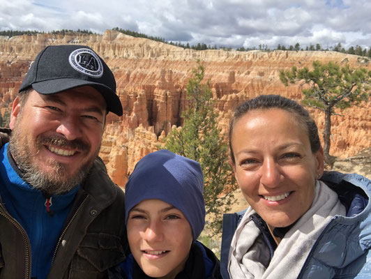 Gute Laune bei der Ankunft im Bryce Canyon