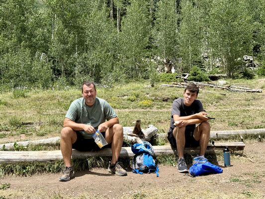 Am Ziel nach unserer Wanderung zu den Maroon Bells angekommen