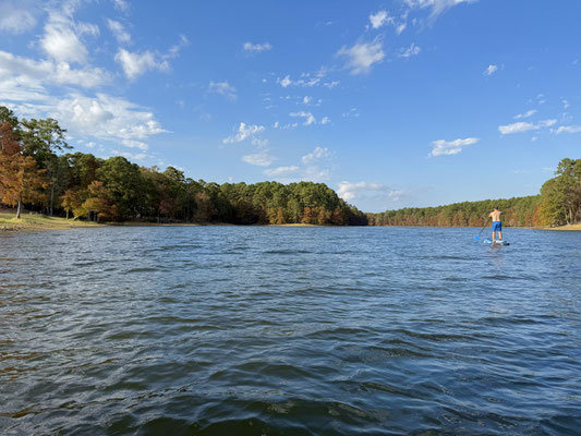 SUP fahren auf dem Toledo Bend Lake