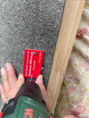 Spenderhinweis der Sparkasse Offenbach