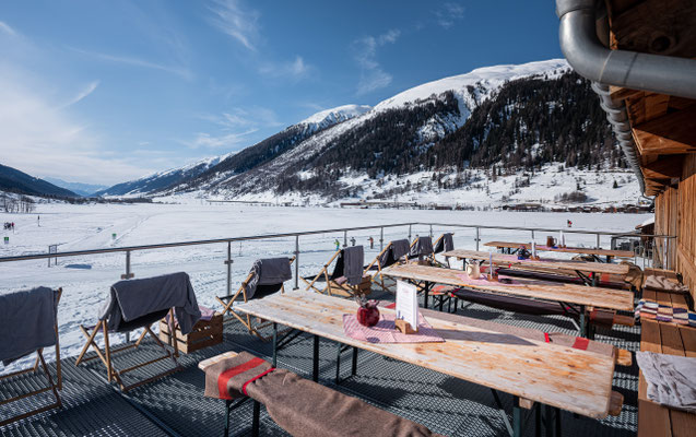 Sonnenterrasse im Winter