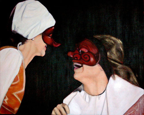 LA COMMEDIA - Acrylique sur canevas - 30x36 - VENDU