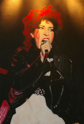 LA PREMIÈRE CHANTEUSE PUNK DES FOUFOUNNES - Acrylique sur canevas - 34x49 - VENDU