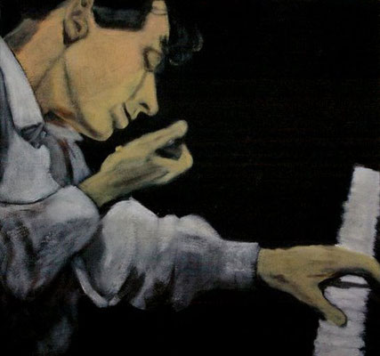 HOMMAGE À GOULD - Acrylique sur canevas - 23x22 -