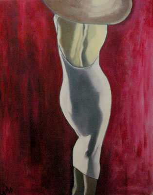 LA FEMME FLACON - Acrylique sur canevas - 25x31 - VENDU