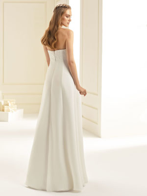 Umstands-Brautkleid im Empire Stil mit Reißverschluss hinten