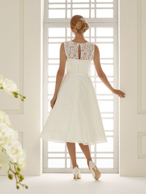 Vintage Brautkleid in 3/4 Länge verdeckter Reißverschluss hinten
