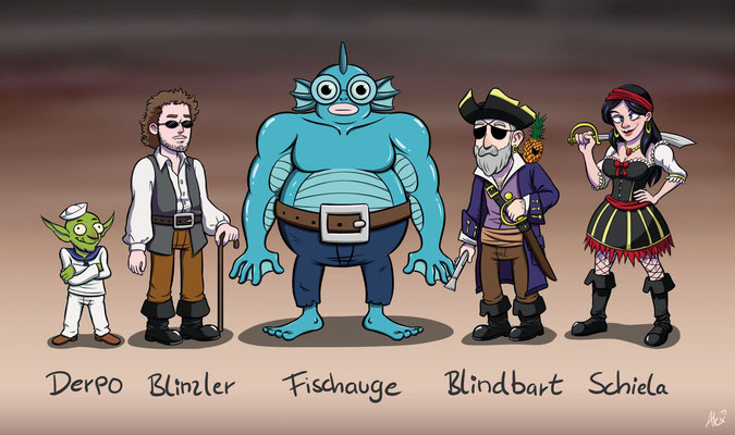 Kapitän Blindbart und seine Piratenbande