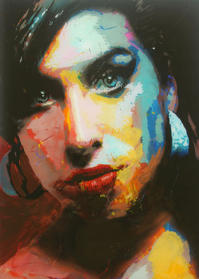 Amy Winehouse, Lack, Acryl hinter Glas