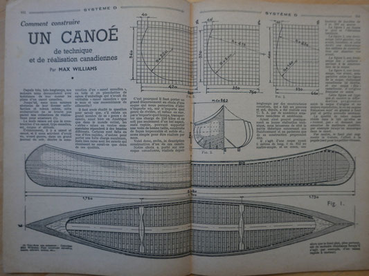 WILLIAMS, Comment construire un canoé, in Tout le Système D n° 18, 1947 (la Bibli du Canoë)