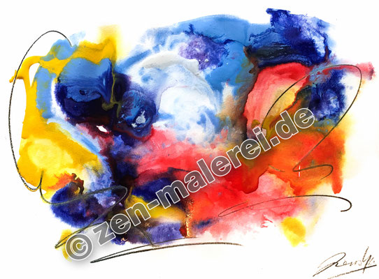 Das fließende Licht der Gottheit, Aquarell 36x48cm, 1.800 €