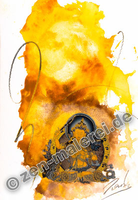 Buddha Manjushri - die nichtunterscheidende Weisheit, Aquarell 26x18cm, 400 €