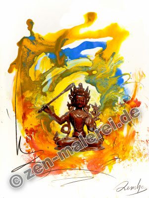 Die nicht unterscheidende Weisheit - Manjushri, Aquarell 56x42cm, 1.600 €