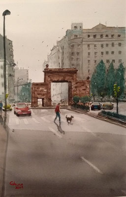 La puerta del Carmen. 30 x 45 cm