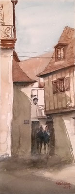 Ruelle à Salies de Béarn. 56 x 22 cm