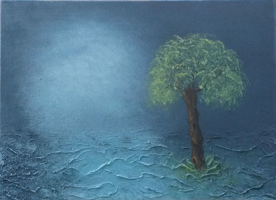 Stille; 30x 40cm; Acryl auf Leinwand