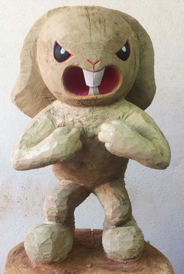 Don't mess with bunny II, Linde, 102 x 44 x 37cm