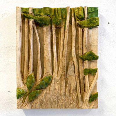 "Waldstück". Linde, 2023 49,5 x 48 x 4 cm